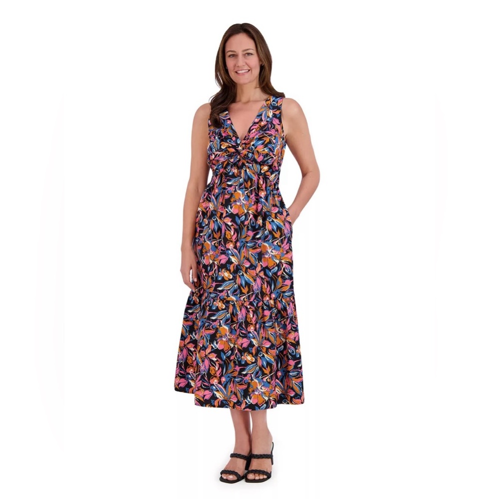 French Connection Multicolor Floral Midi Dress NWT XS